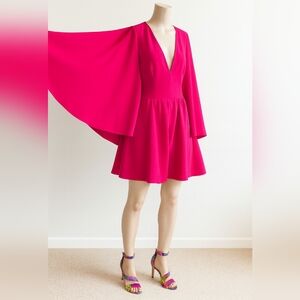 Milly of New York Vibrant Pink Long Sleeve Dress